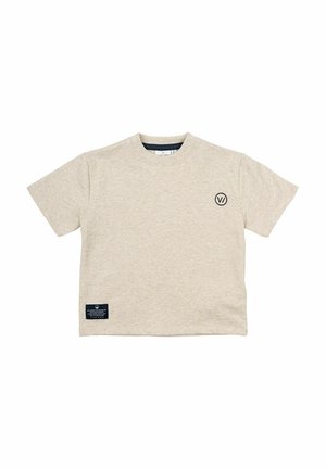 T-shirt med print - oatmeal melange