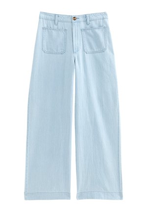 New Look, LIGHT  WASH PATCH POCKET WIDE LEG JEANS - Relaxed fit jeans - pale blue