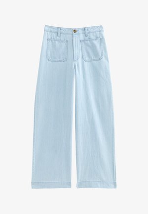 New Look, LIGHT WASH PATCH POCKET WIDE LEG JEANS - Relaxed fit jeans - pale blue