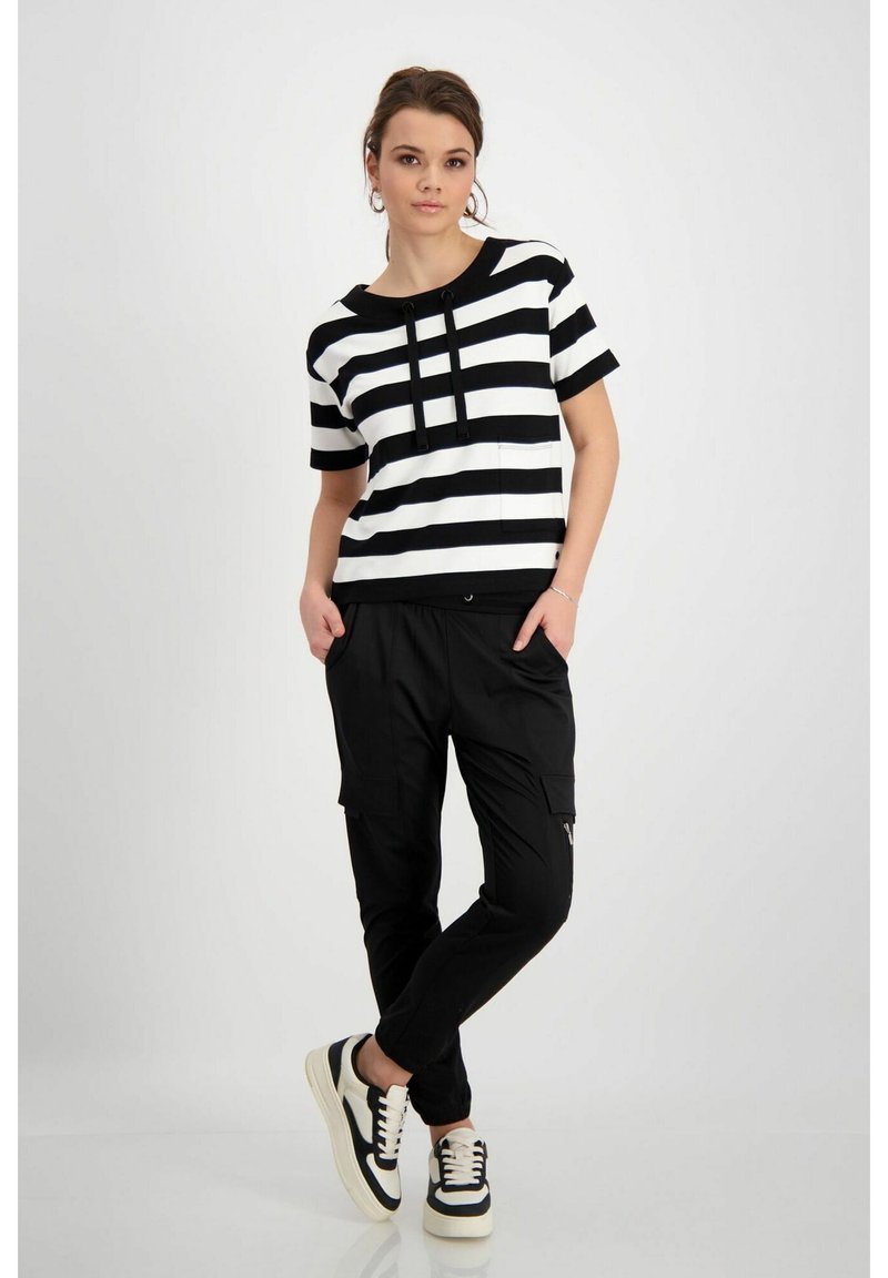 Monari MIT BLOCKSTREIFEN - Sweatshirt - schwarz gemustert/schwarz 