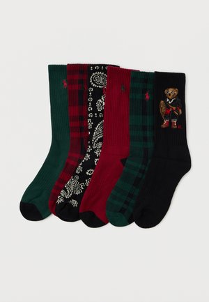 CREW SOCK 6 PACK - Sokid - red/green/black