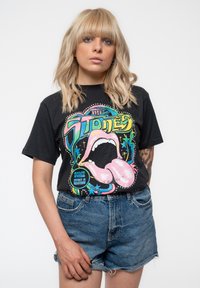 Paradiso Clothing THE ROLLING STONES SOME GIRLS NEON DIAMANTE TONGUE - Print T-shirt - black