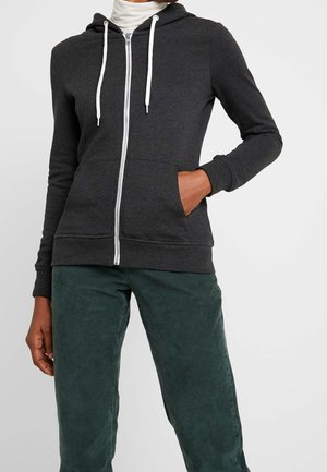 Sweater met rits - mottled dark grey