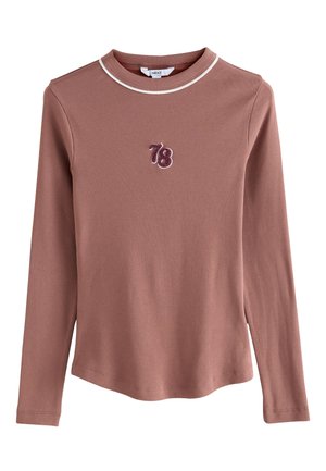 Next REGULAR FIT - CREW NECK EMBROIDERED LONG SLEEVE - Langærmet T-shirt - mocha brown