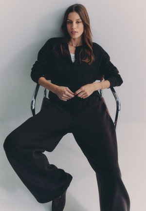 THE SET 3 PACK HENLEY - Melegítőfelső - black/chocolate brown/cream