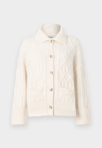 Cable-Knit Collared Cardigan - Kardigán - off white