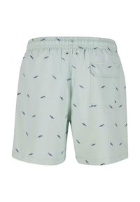 Svijetlozeleni kupaći šorts s uzorkom morskih pasa, elastični pojas, stražnji džep i ojačani šavovi. Lagana, prozračna tkanina.