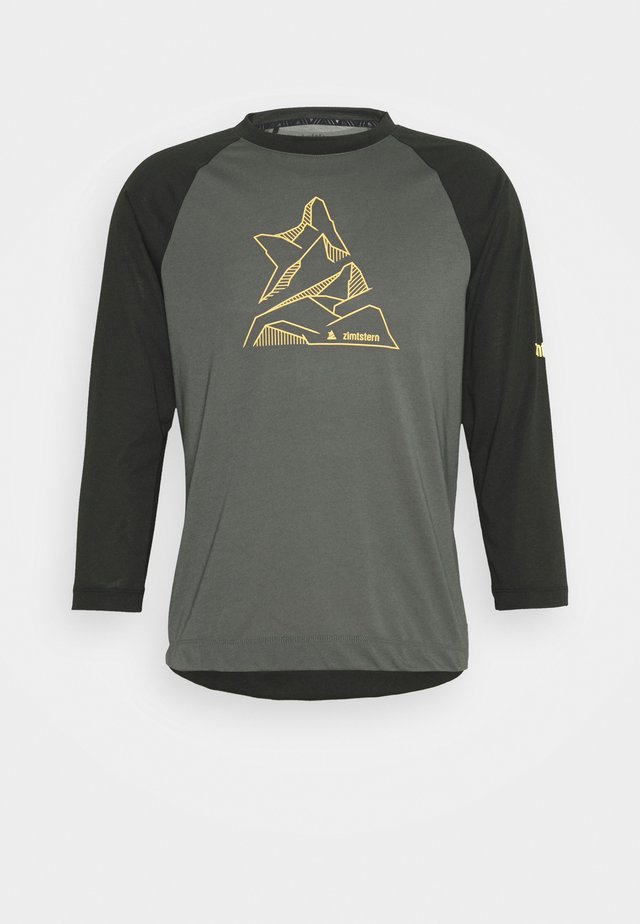 PURE FLOWZ SHIRT 3/4 MENS - Tekninen urheilupaita - gun metal/priate black
