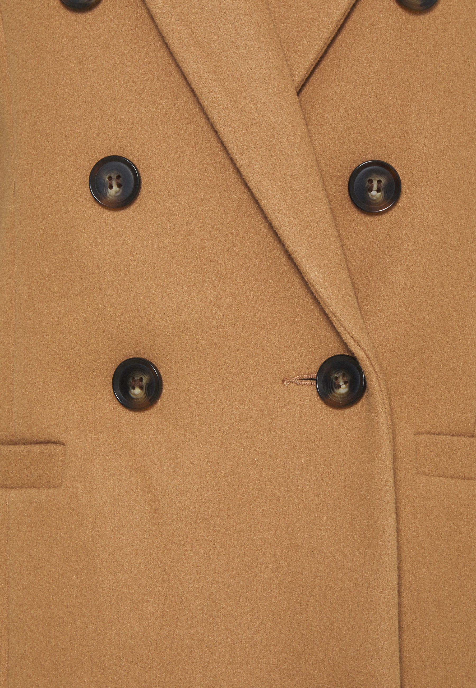camel wool double breasted coat