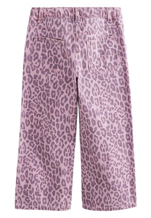 Next WIDE LEG - Blugi loose fit - pink leopard print