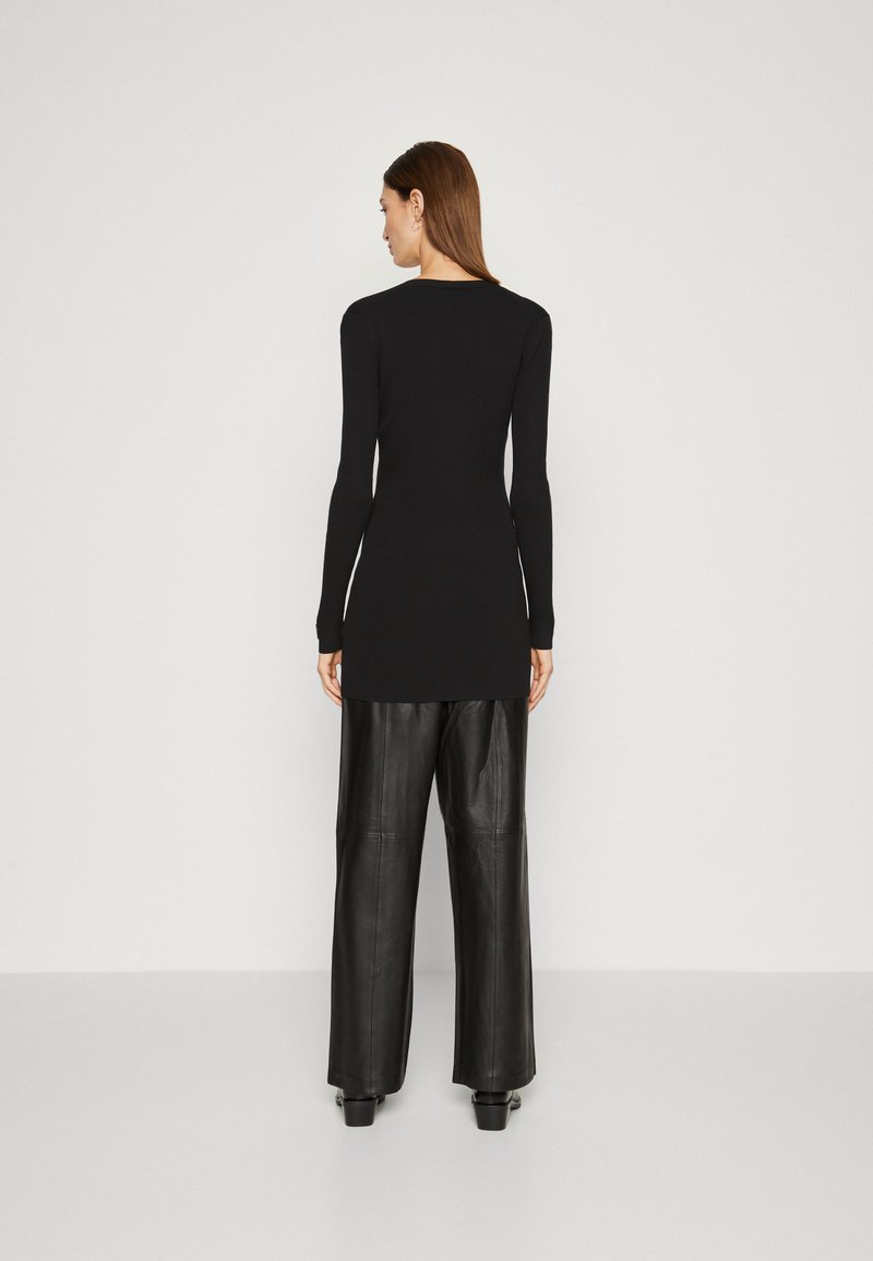 Calvin Klein ICONIC ZIP UP CARDIGAN - Kardigan - black