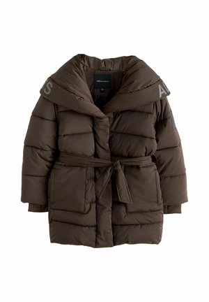 REGULAR FIT - TIE WAIST PADDED - Ziemas mētelis - chocolate brown