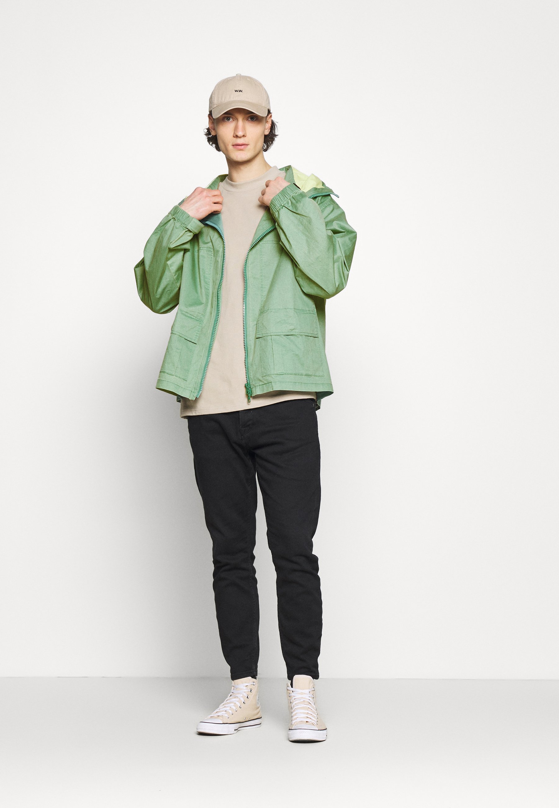 converse double pocket coated jacket