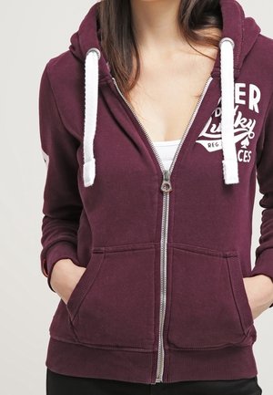 Mikina na zip - bordeaux