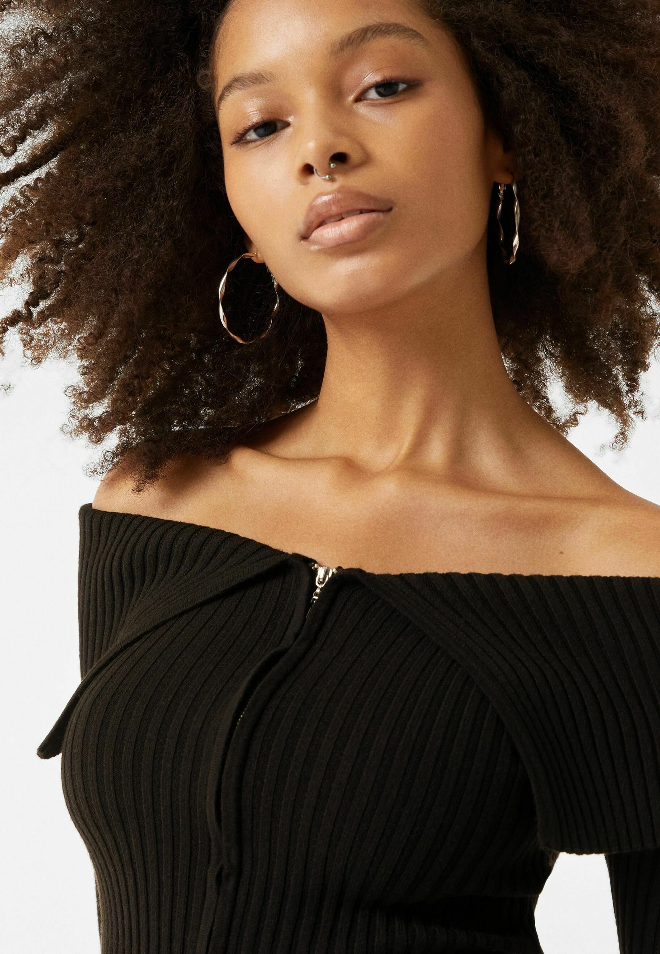 Bershka BARDOT - Cardigan - black 