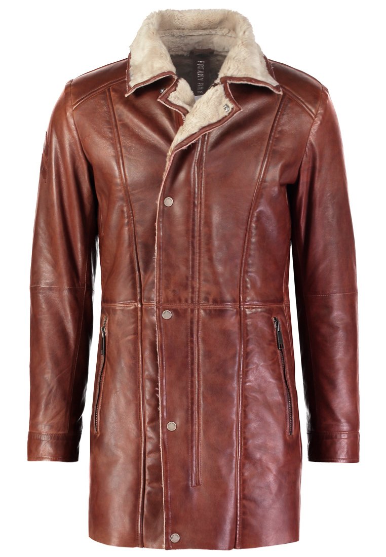 Freaky Nation ROCKY MOUNTAINS Leren jas dark cognac Freaky Nation ROCKY MOUNTAINS Leren jas dark cognac