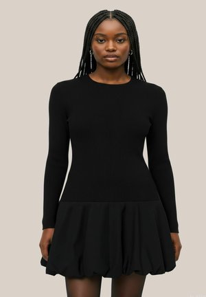 HYPEDROP, SHORT DRESS HDTANVI DROPWAIST - Gebreide jurk - black