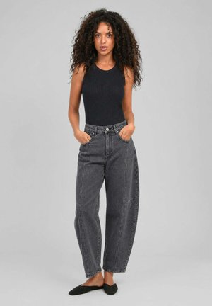 AN'GE, PANTALON PRIME JEAN ANTHRACITE - Wide Leg - anthracite