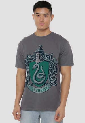 Cotton Soul, HARRY POTTER DISTRESSED SLYTHERIN CREST - Print T-shirt - anthracite