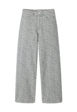 BZB WIDE LEG IMPRIMÉ LÉOPARD - Jean droit - noir