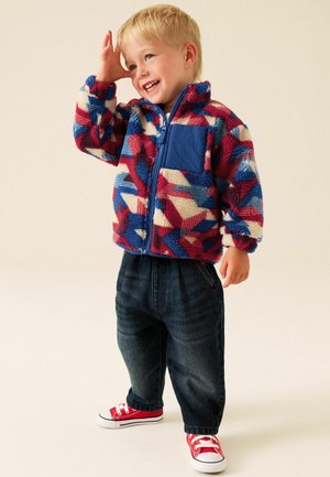 Next, REGULAR FIT - ALL OVER PRINT FLEECE - Fleecejakke - red blue aztech