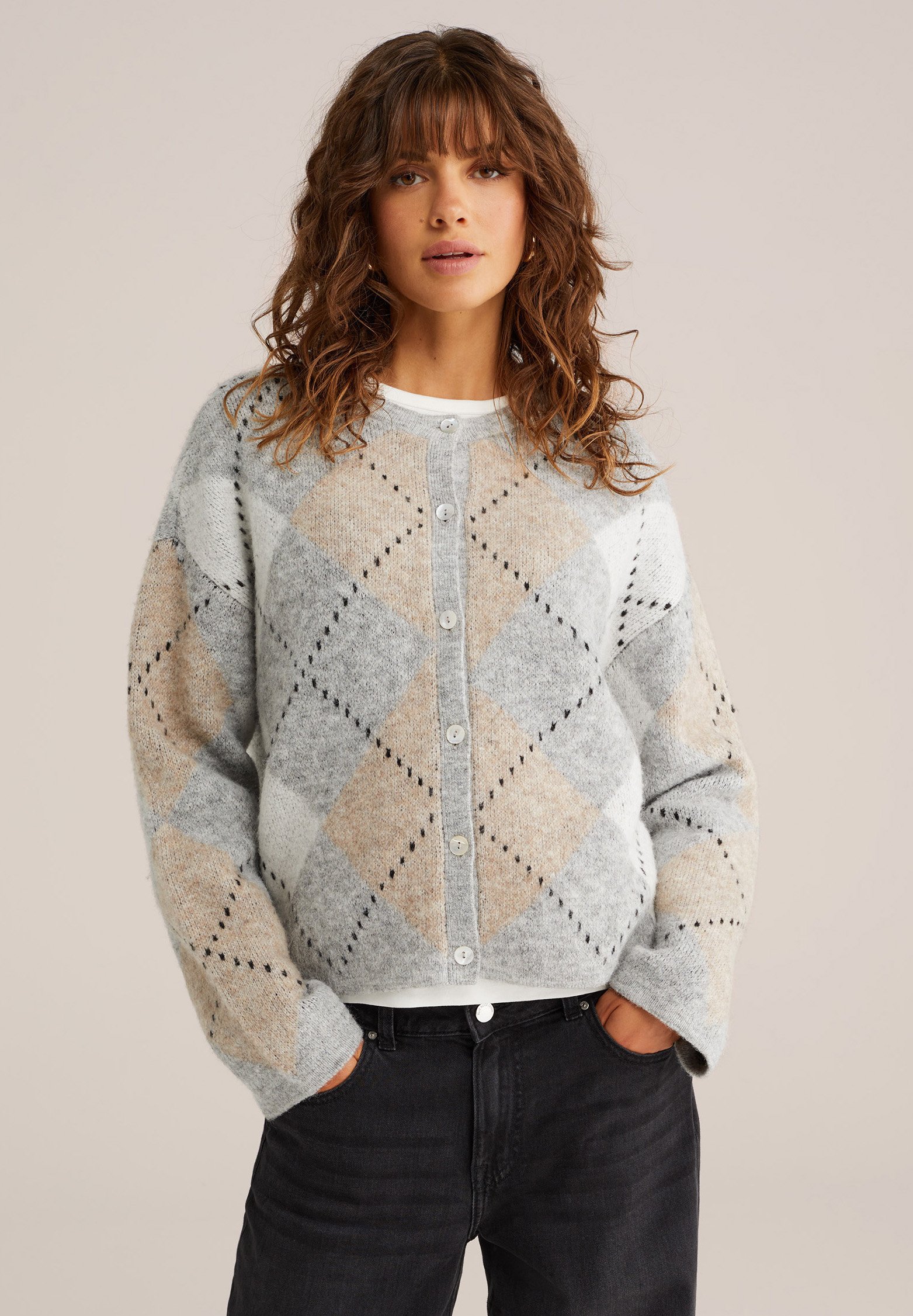 WE Fashion Gilet blended light grey/gris clair