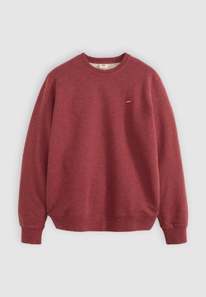 Burgundska dukserica od meke pamučne mješavine. Ima okrugli izrez i rebraste manžete, s malim crvenim Levi's logom na prsima.