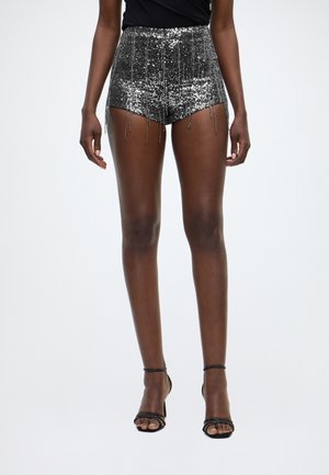 WRENLEY FRINGE MINI SHORT - Shorts - black silv