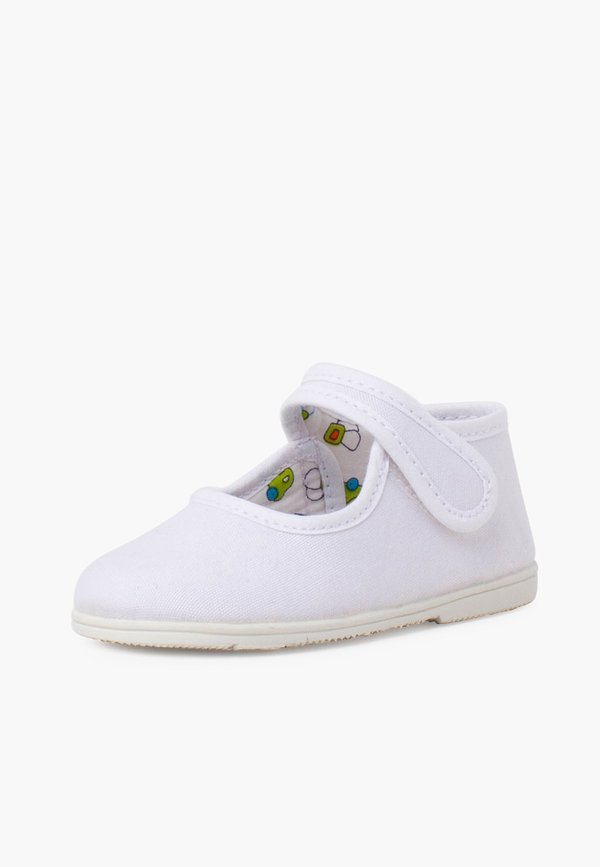 MERCEDITAS LONA SUELA FINA TIRA ADHERENTE – Riemchenballerina – blanco