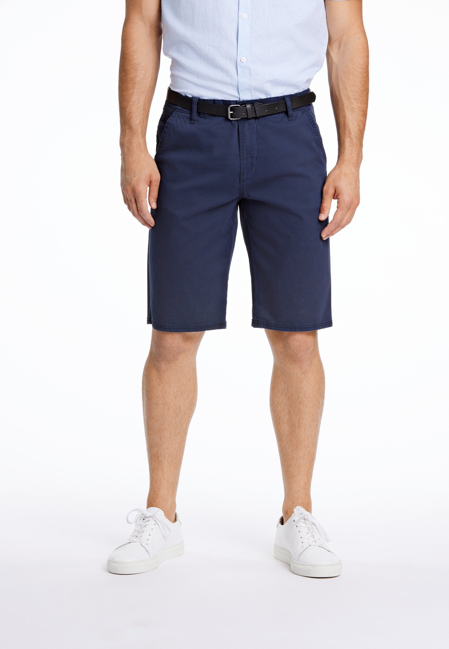 Lindbergh CLASSIC CHINO BELT - Shorts - navy/dark blue - Zalando.co.uk