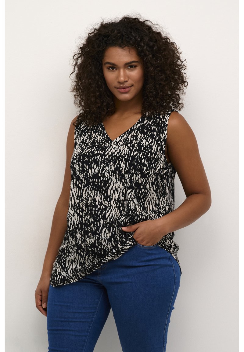 Kaffe Curve KCAMI - Top - black white graphic snake