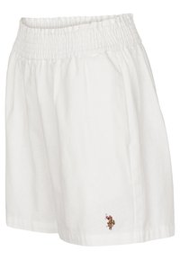 Short blanc à taille élastique, coupe ample et petit logo brodé d’un joueur de polo près de l’ourlet.