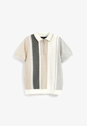 SHORT SLEEVE VERTICAL STRIPE - Poloshirt - white/grey