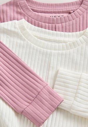 Next REGULAR FIT - WRAP FRONT LONG SLEEVE 2 PACK  - Pikkade varrukatega topp - white pink