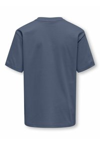 Klassisk kortærmet T-shirt i ensfarvet gråblå, vist fra bagsiden mod en hvid baggrund.