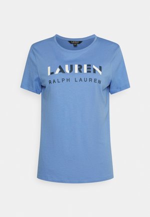 GEOMETRIC LOGO COTTON-BLEND TEE - T-shirt con stampa - blue loch