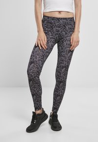 Urban Classics - Leggings - Trousers - hibiscus black Thumbnail Image 1