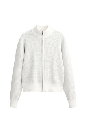 OYSHO HIGH COLLAR KNIT - Strickjacke - light grey