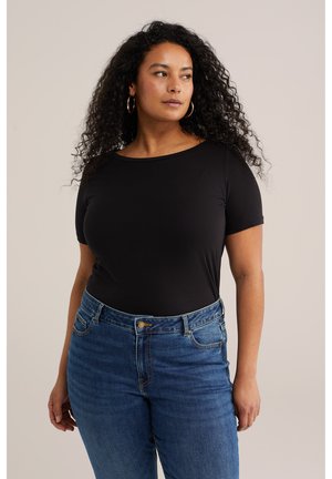 WE Fashion CURVE - T-Shirt basic - black