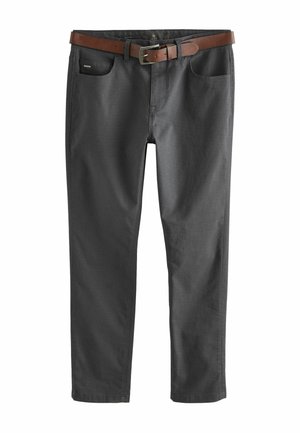 BELTED PRINTED STYLE SLIM FIT - Stoffhose - grey