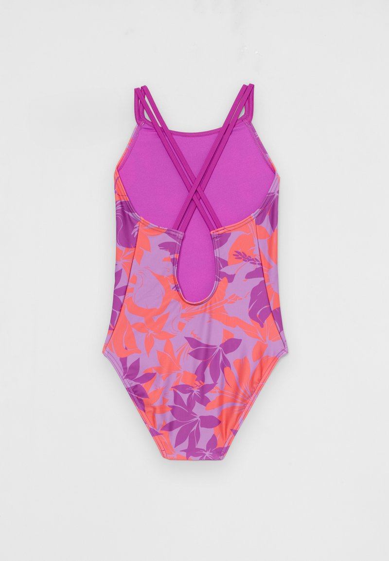 Maillot De Bain Speedo Fille Bretelles Fines - Twinstrap Pois Bleu/Violet, Tissu Eco EnduraBrite