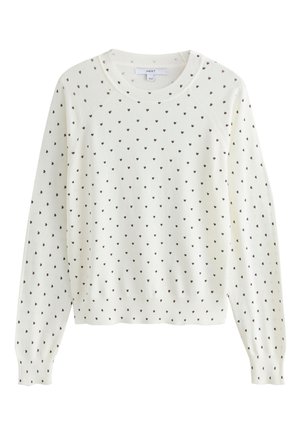 Next, TALL FIT - SOFT TOUCH CREW NECK  - Jumper - ecru heart polka dots