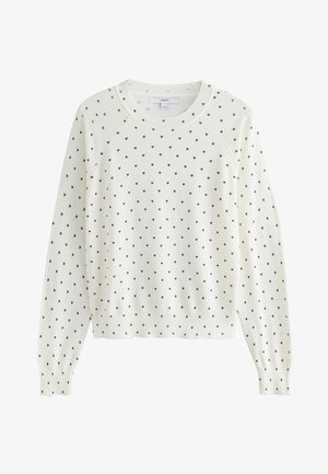 Next, TALL FIT - SOFT TOUCH CREW NECK - Strickpullover - ecru heart polka dots