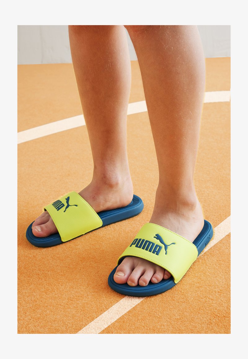 Puma COOL CAT 2.0 JR UNISEX - Rantasandaalit - lime sheen/ocean tropic