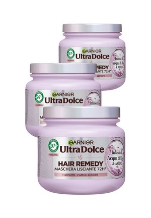ULTRA DOLCE INFUSO DI ACQUA DI RISO & AMIDO, MASCHERA LISCIANTE HAIR REMEDY, 97% ORIGINE NATURALE, 1 MINUTO DI POSA, CAPELLI LUNGHI, SENZA SILICONI, 340 ML - 3 PACK - Maschera per capelli