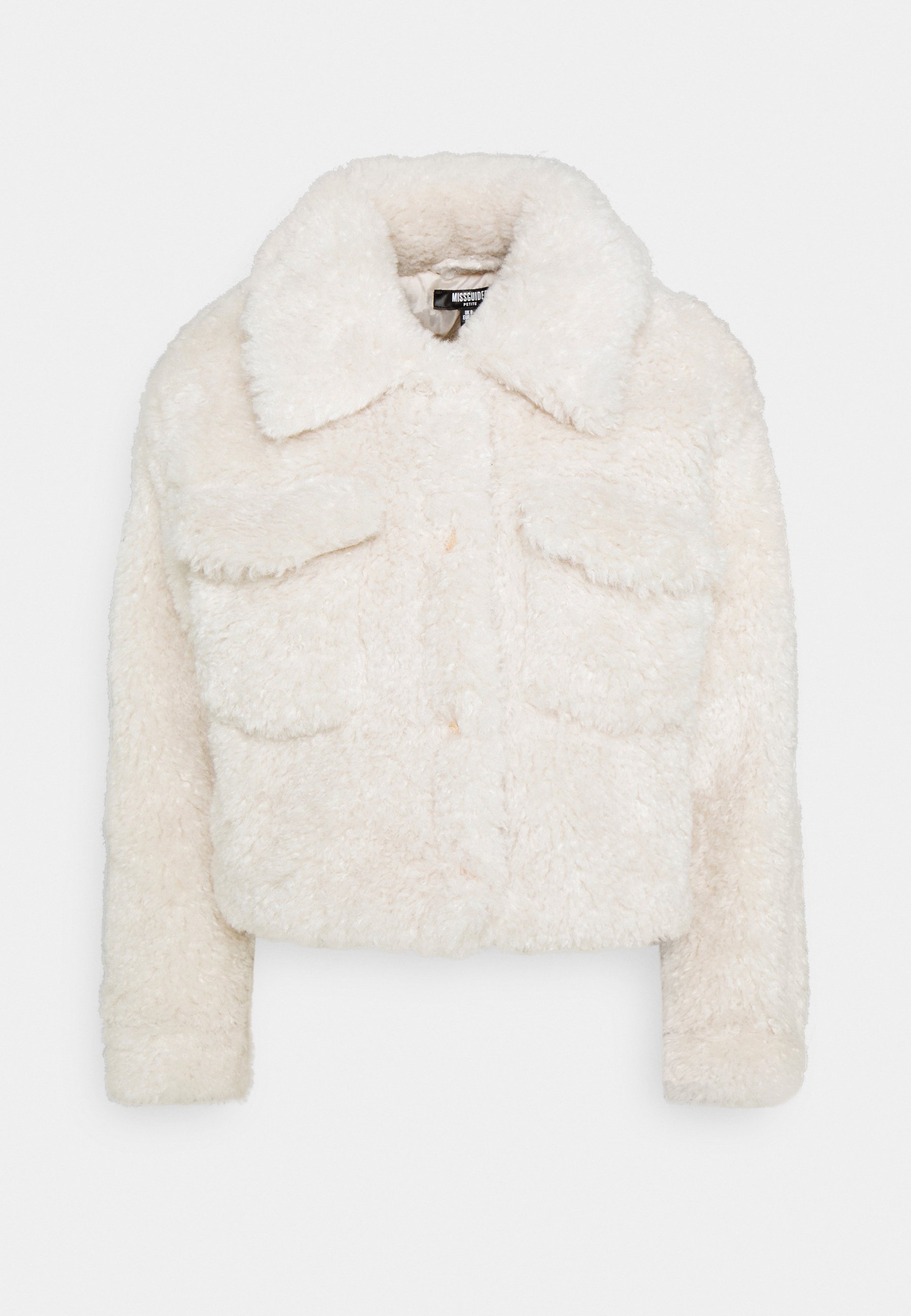 cream cropped borg jacket