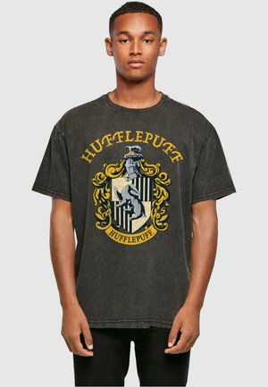 HARRY POTTER  HUFFLEPUFF CREST - Apdrukāts T-krekls - black