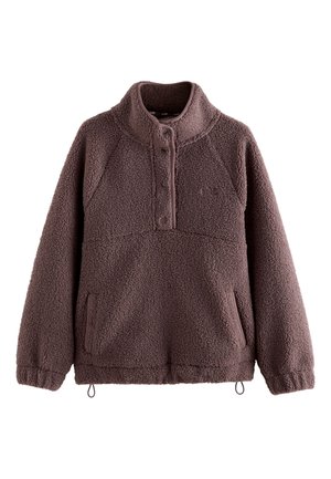 Self., REGULAR FIT - BORG POPPER NECK JUMPER  . - Felpa in pile - brown