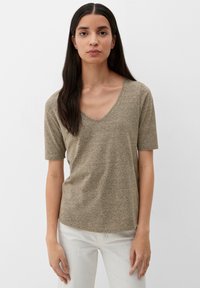 s.Oliver À BORD ROULOTTÉ - T-shirt basic - helles olivgrün
