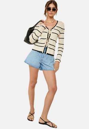 Friends Like These REGULAR FIT - TIE FRONT POINTELLE - Kardigan - cream
